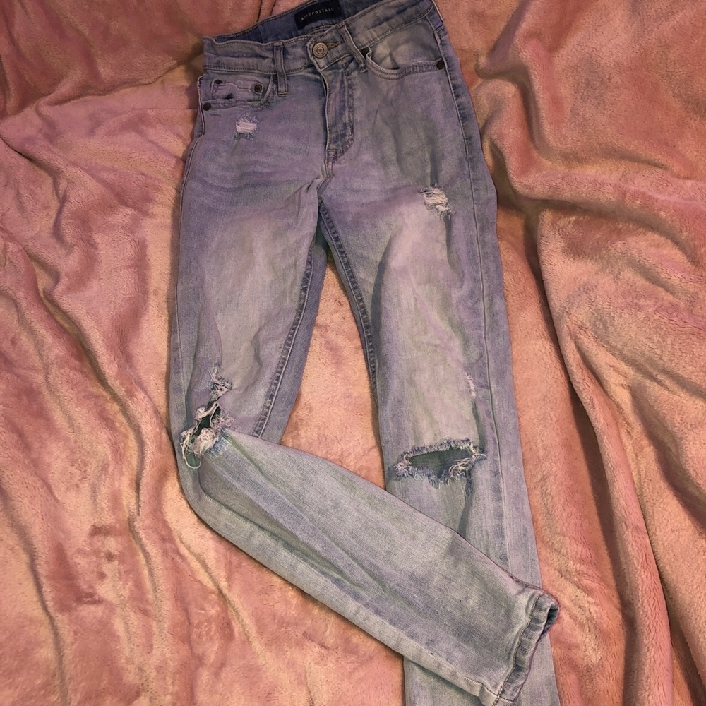 Aeropostale ripped jeans light wash